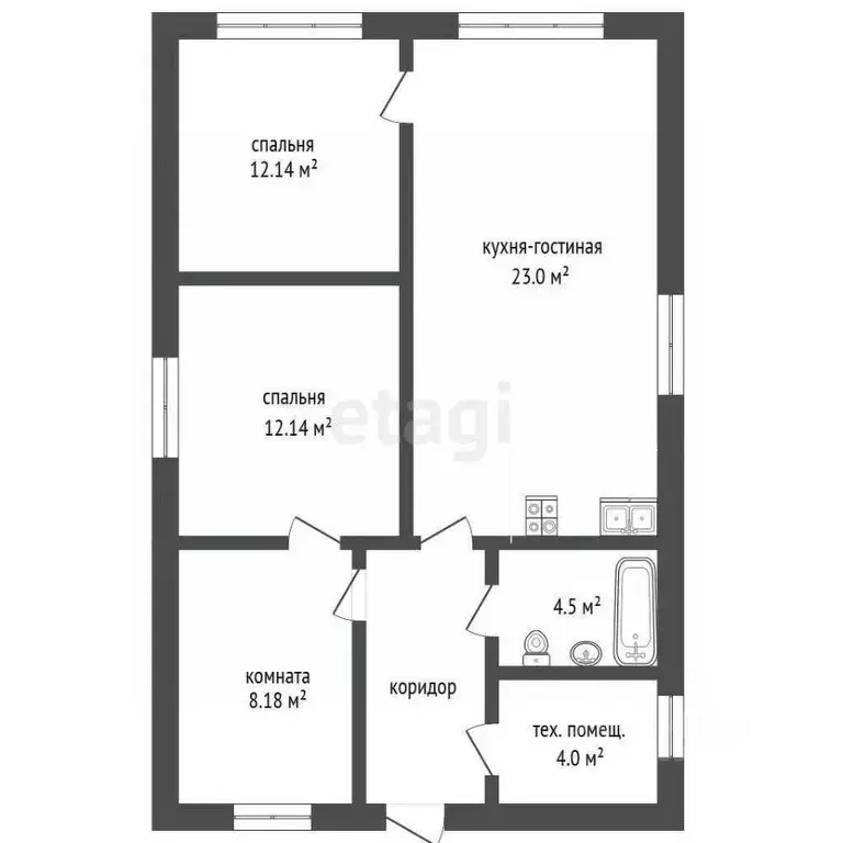 Дом в Тюменская область, Тюмень ул. Карла Маркса (85 м) - Фото 2