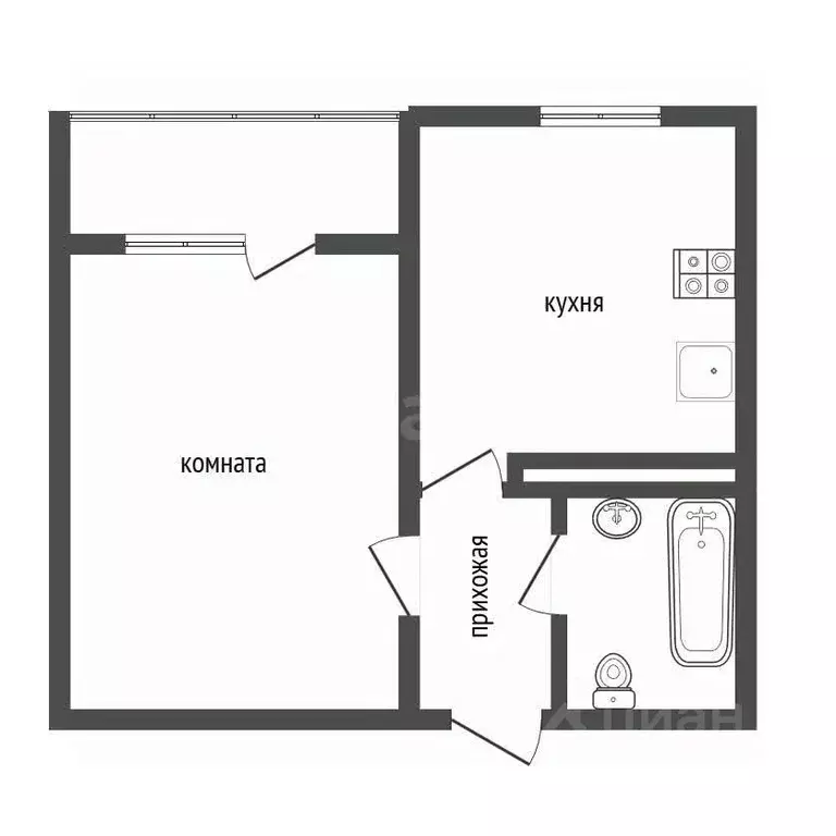 1-к кв. Воронежская область, Новоусманский район, пос. Отрадное ул. ... - Фото 1