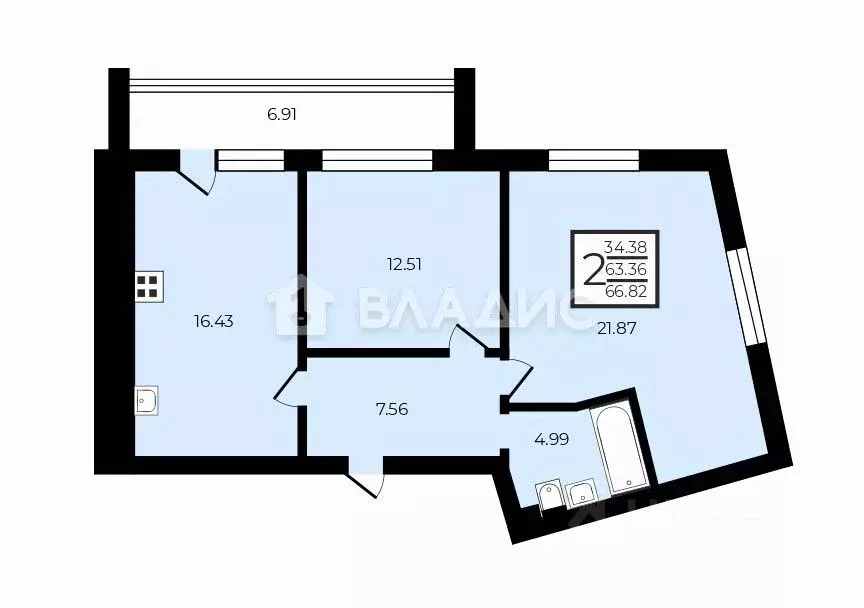 2-к кв. Владимирская область, Суздаль бул. Всполье, 39с1 (65.0 м) - Фото 2