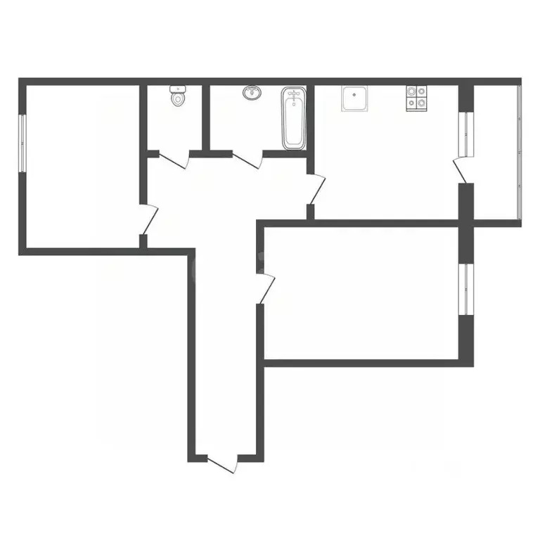 2-к кв. Тульская область, Тула ш. Калужское, 50 (56.0 м) - Фото 2