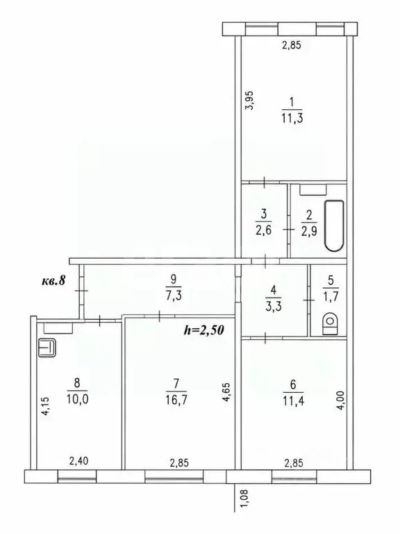 3-к кв. Хабаровский край, Бикин Лесная ул., 3 (67.2 м) - Фото 2