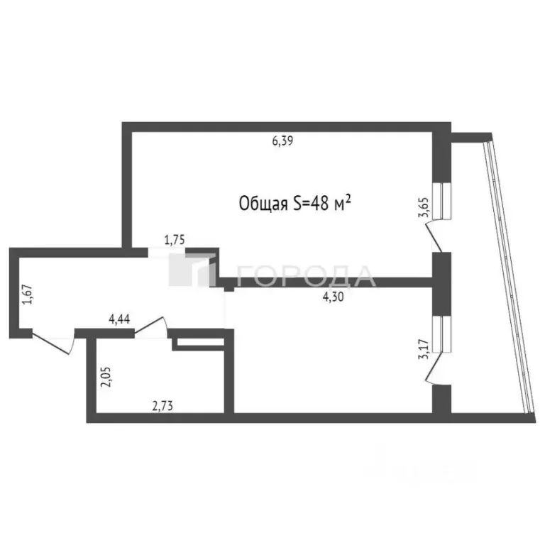 1-к кв. Новосибирская область, Новосибирск Линейная ул., 53 (48.0 м) - Фото 1