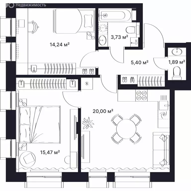 2-комнатная квартира: Киржач, улица Свердлова, 10А (60 м) - Фото 1