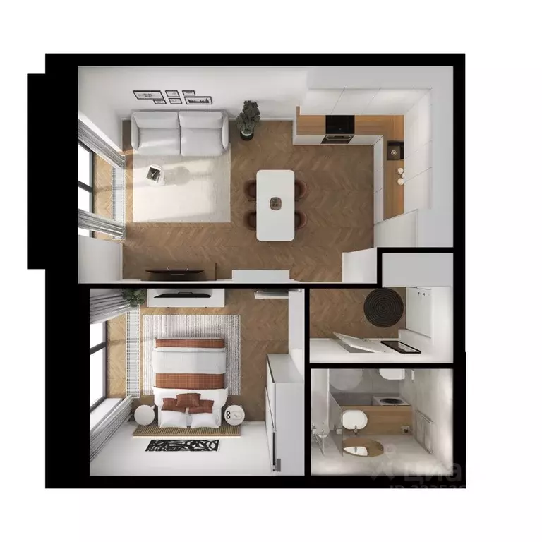 1-к кв. Татарстан, Казань Ботаническая 3 жилой комплекс, 1 (42.1 м) - Фото 2