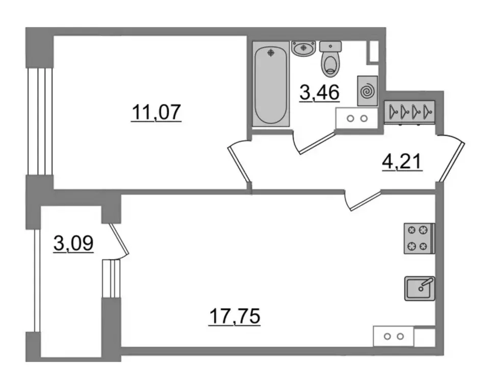 Продаётся 1-к квартира, 39.58 м - Фото 0