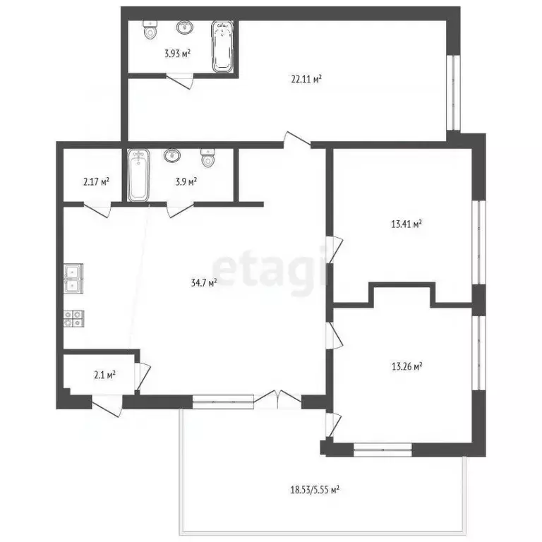 3-к кв. Адыгея, Майкоп Спортивная ул., 43 (95.2 м) - Фото 2