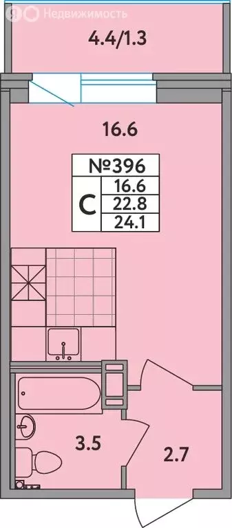 Квартира-студия: Новое Девяткино, Главная улица, 2 (24.1 м) - Фото 1