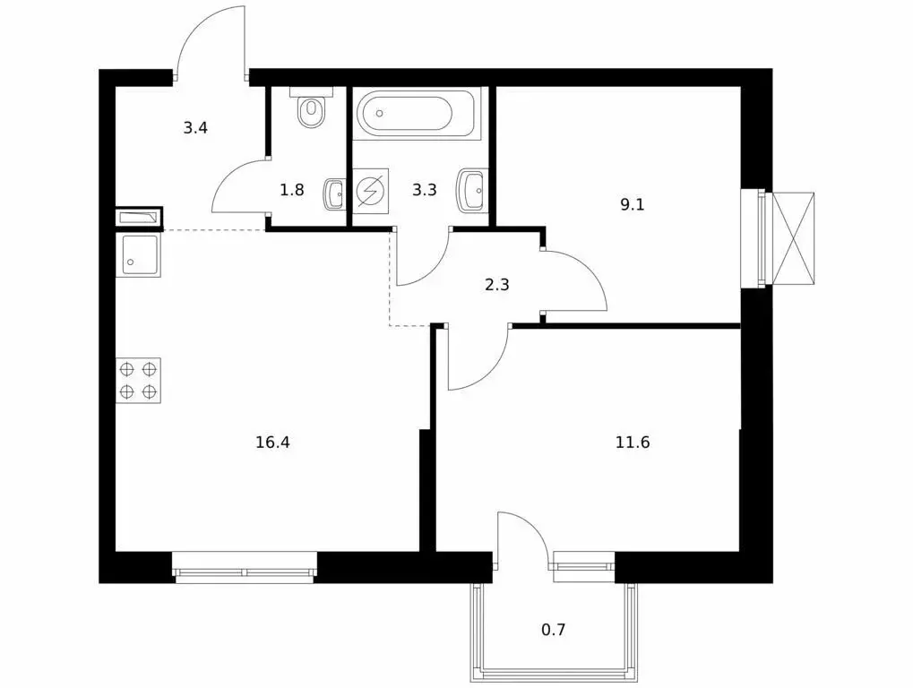 2-комнатная квартира: Екатеринбург, жилой район Южный, жилой комплекс ... - Фото 1