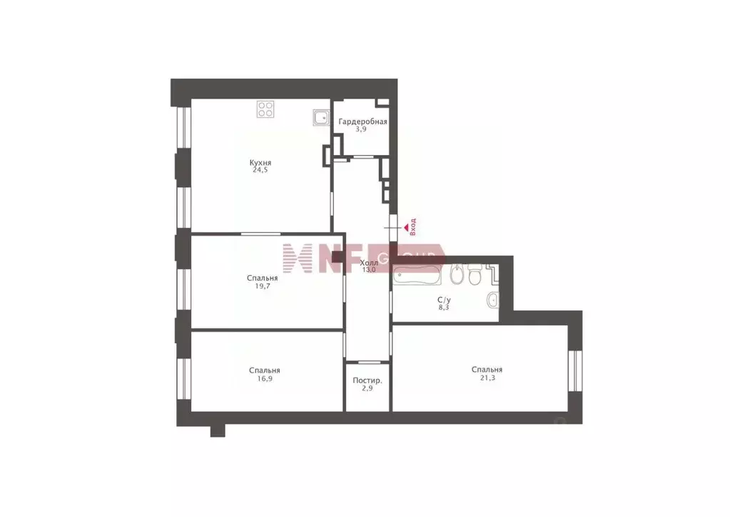 4-к кв. Санкт-Петербург Парадная ул., 3к2 (110.5 м) - Фото 2