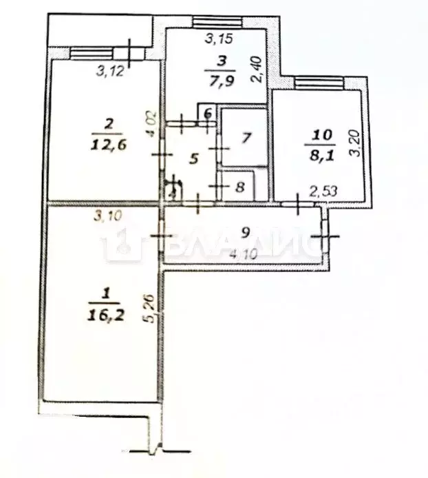 3-к кв. Белгородская область, Белгород Белгородский просп., 48 (59.0 ... - Фото 2