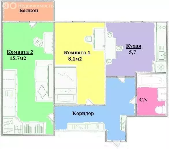 2-комнатная квартира: Москва, улица Сталеваров, 18к2 (37.7 м) - Фото 1