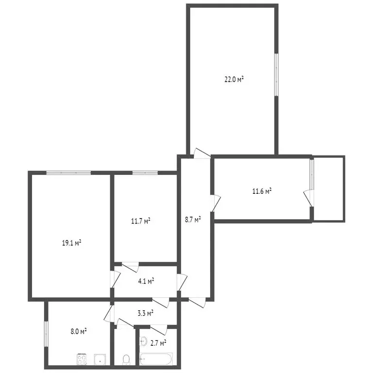 4-комнатная квартира: Воронеж, набережная Максима Горького, 49Б (90 м) - Фото 1