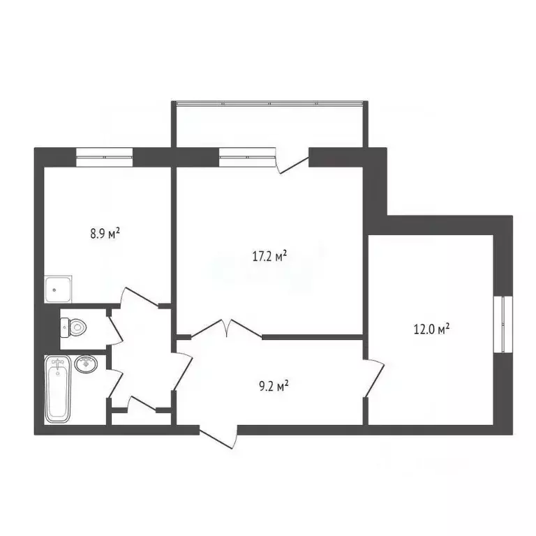 2-к кв. Красноярский край, Красноярск 9 Мая ул., 73 (52.5 м) - Фото 2