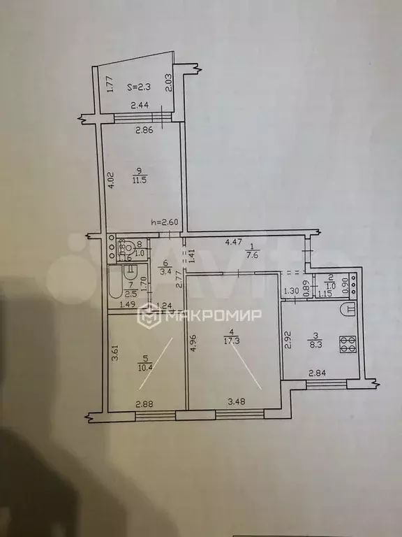 3-к. квартира, 63 м, 1/9 эт. - Фото 0