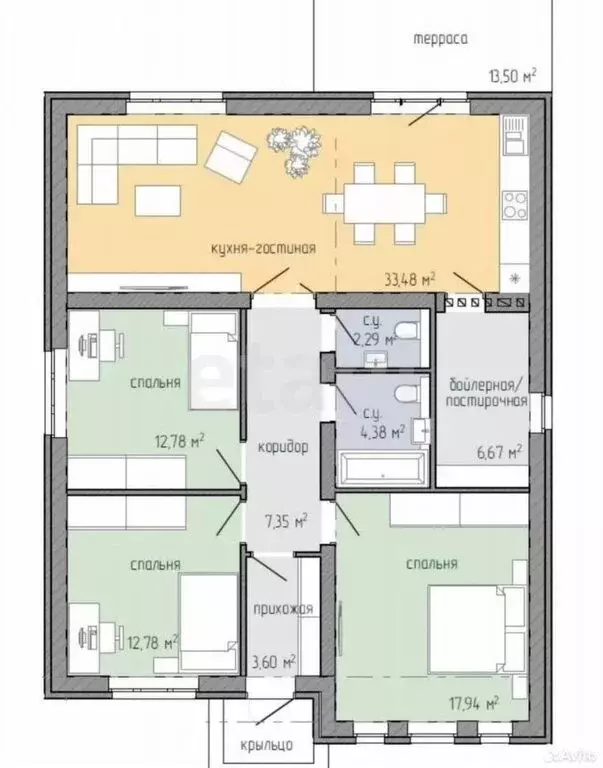 Дом в Тула, Привокзальный территориальный округ (125 м) - Фото 1