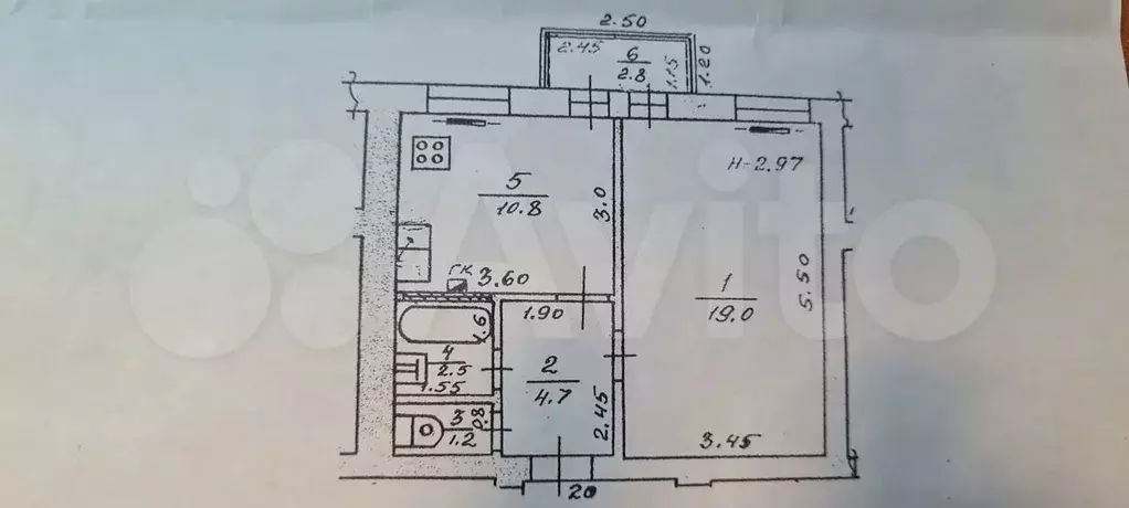 1-к. квартира, 41 м, 2/5 эт. - Фото 0