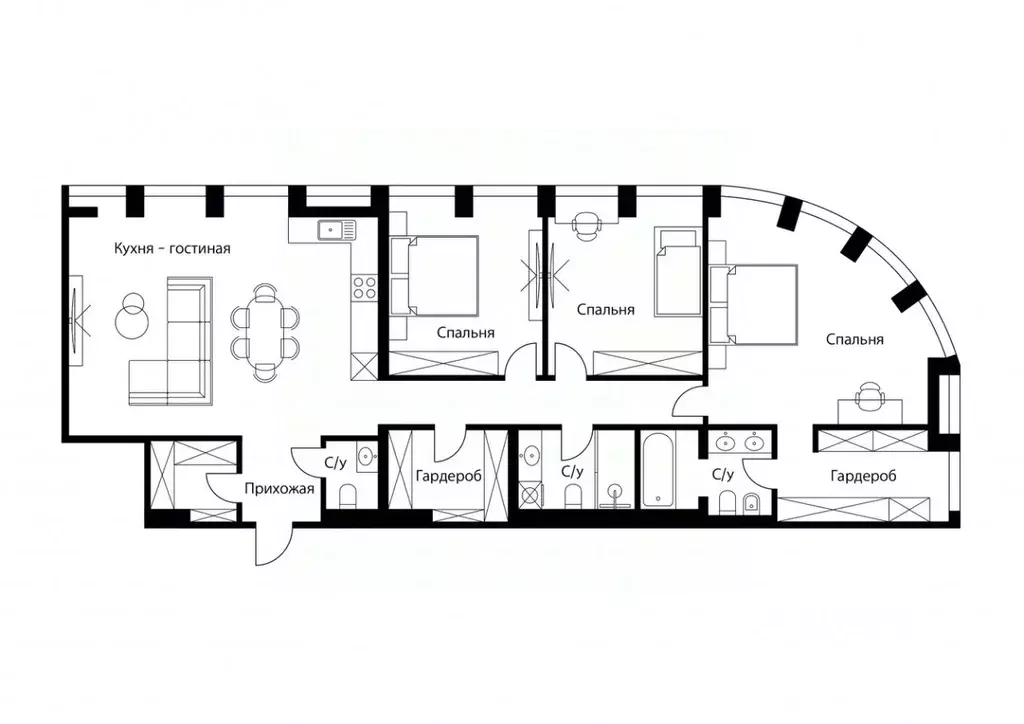 4-к кв. Москва Дружинниковская ул., 15А (141.7 м) - Фото 2