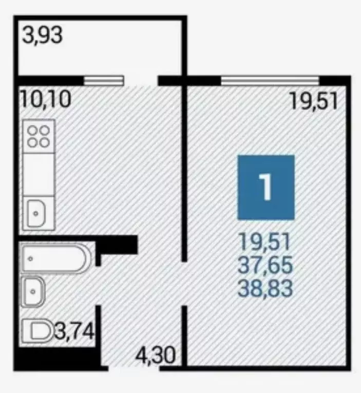 1-к кв. Краснодарский край, Анапа ул. Адмирала Пустошкина, 22к11 (41.5 ... - Фото 2