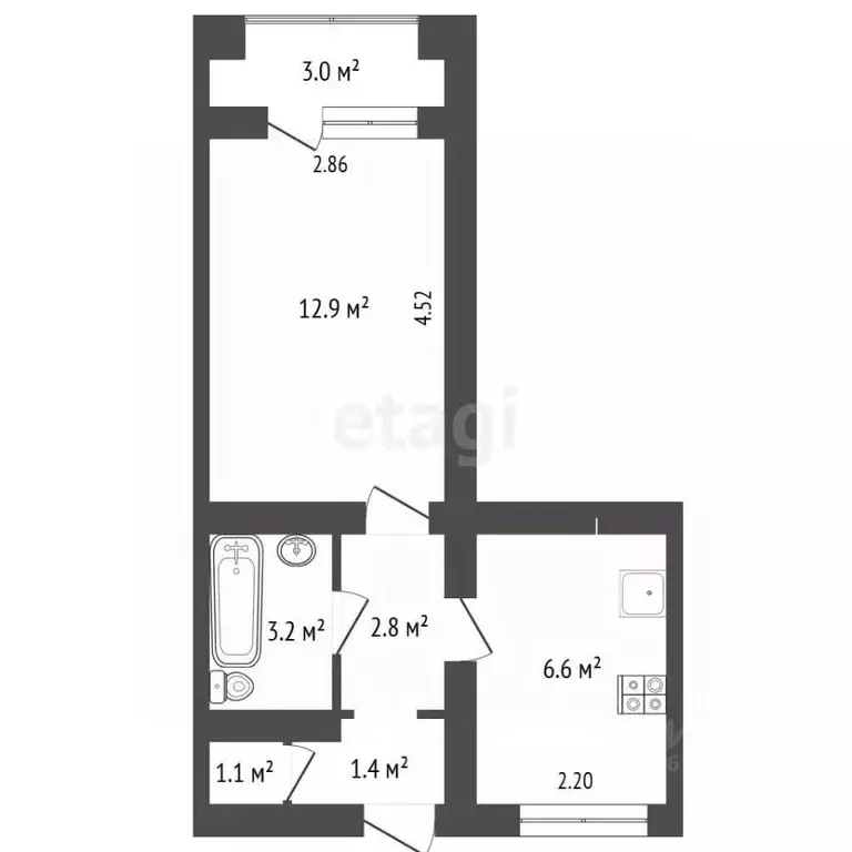 1-к кв. Севастополь ул. Тараса Шевченко, 45 (32.0 м) - Фото 2