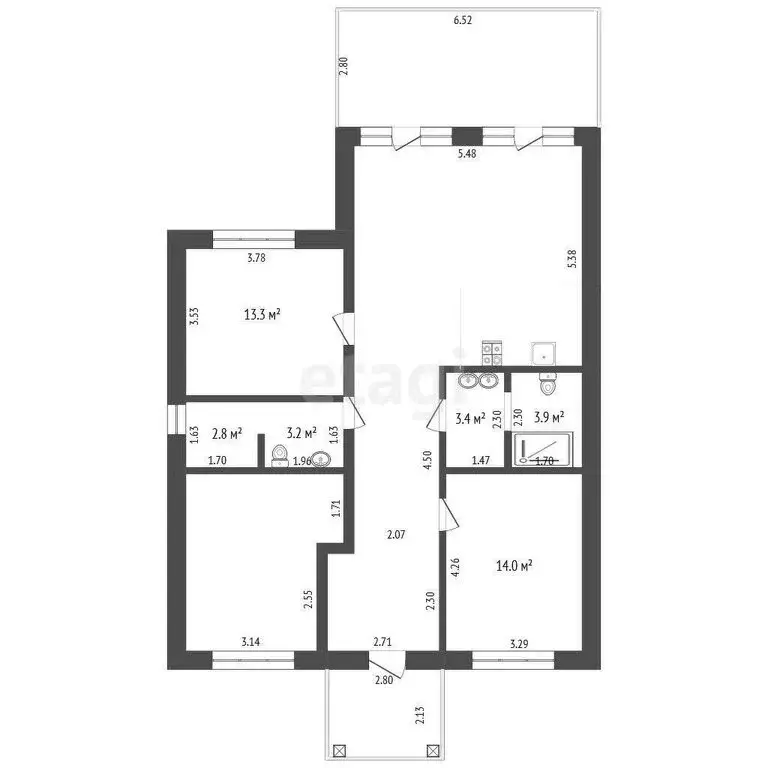 Дом в Тюменский муниципальный округ, коттеджный посёлок Онегин (100 м) - Фото 2