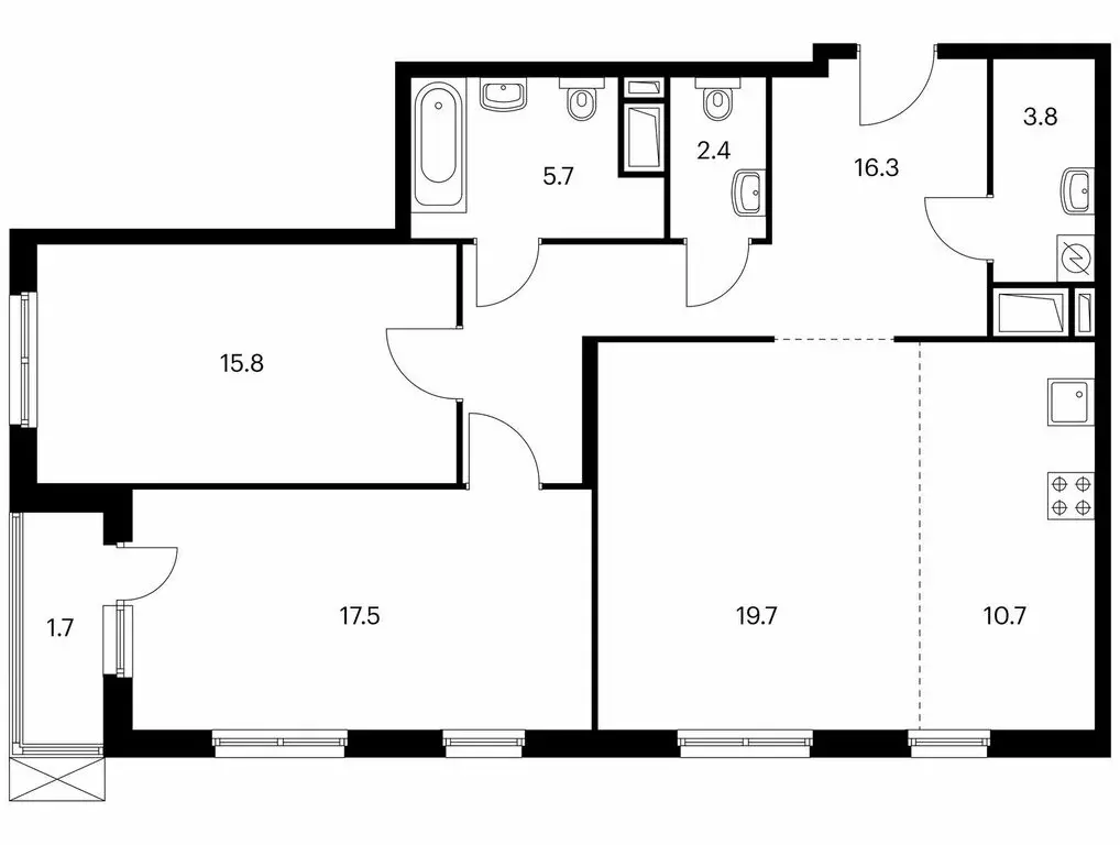 2-комнатная квартира: Москва, Муравская улица, 44к3 (93.6 м) - Фото 1