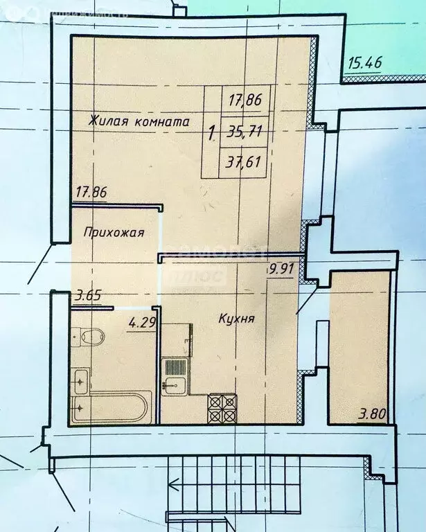 1-комнатная квартира: Тамбов, Научная улица, 8 (37.61 м) - Фото 0