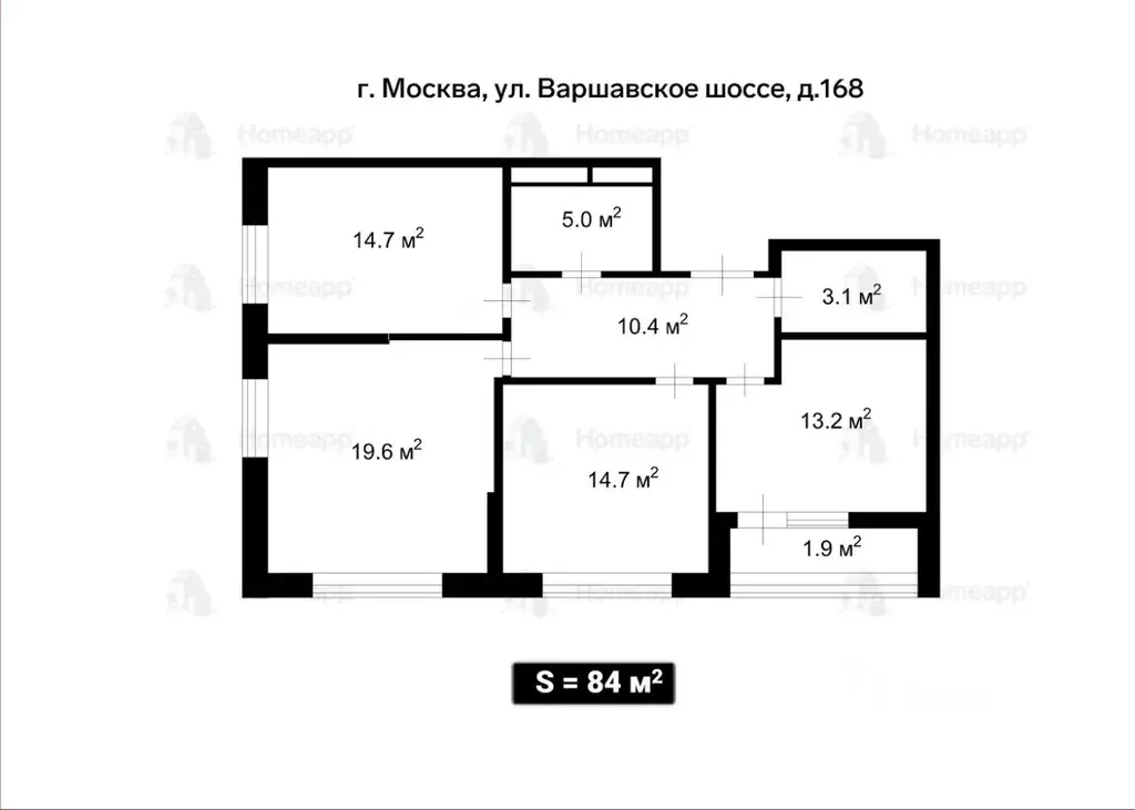 3-к кв. Москва Варшавское ш., 168 (84.0 м) - Фото 1