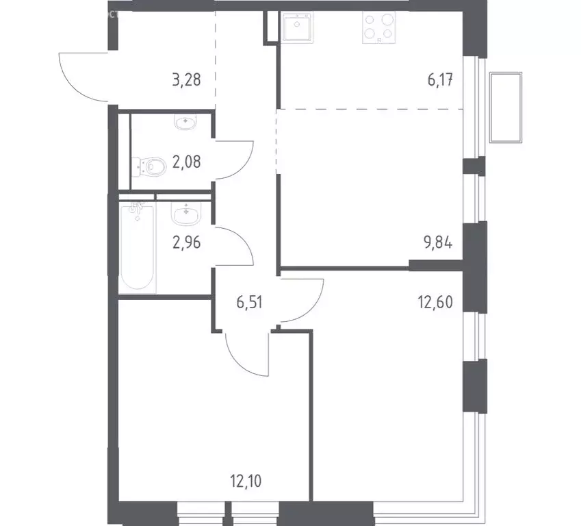 2-комнатная квартира: Ленинский городской округ, ЖК Новое Видное, 13.2 ... - Фото 0