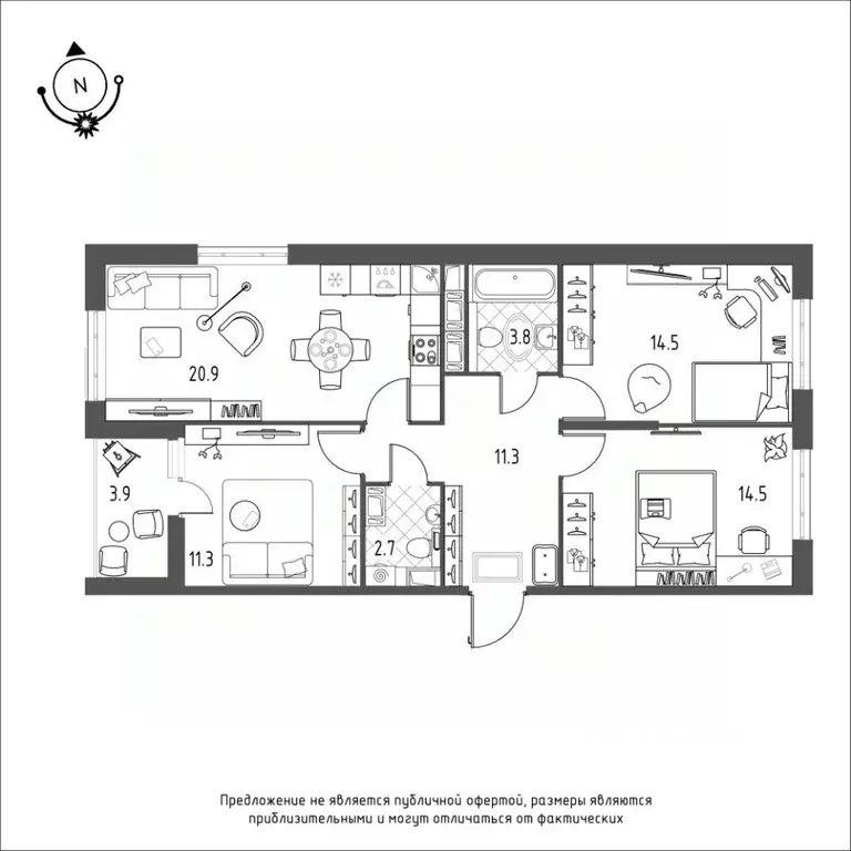 3-к кв. Омская область, Омск Зеленая река мкр, 12 (81.0 м) - Фото 0