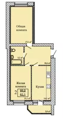 2-к кв. Тамбовская область, Тамбов ул. Имени С.И. Савостьянова, 3 ... - Фото 0