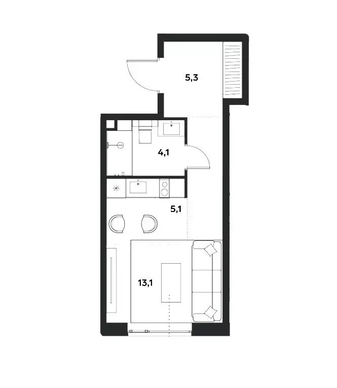Продаётся квартира-студия, 27.6 м - Фото 0