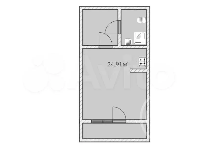 Квартира-студия, 25 м, 5/9 эт. - Фото 0