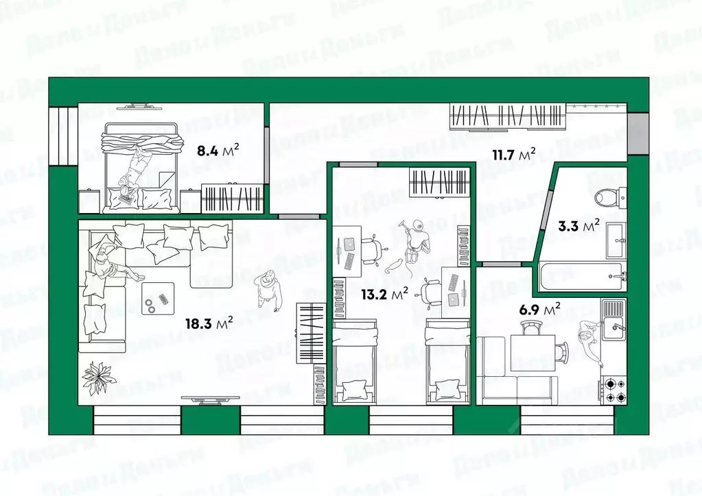 3-к кв. Кировская область, Оричевский район, Стрижи пгт Комсомольская ... - Фото 2