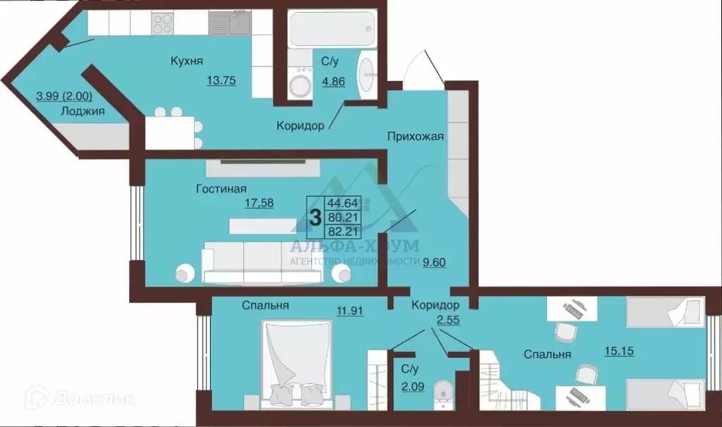Продаётся 3-к квартира, 82 м - Фото 0
