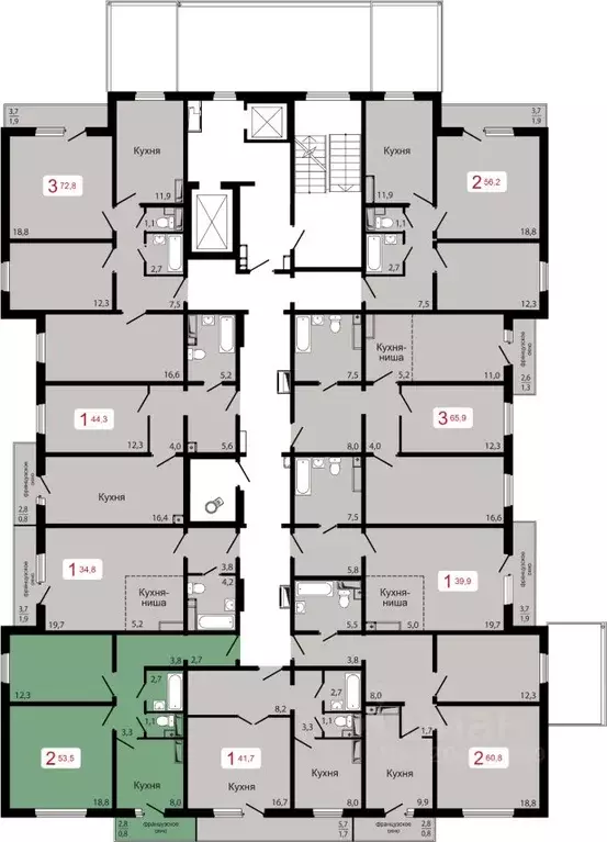 2-к кв. Красноярский край, Красноярск Пашенный мкр,  (53.5 м) - Фото 1