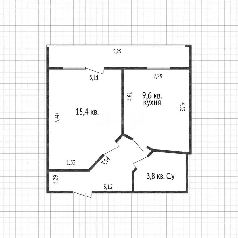 1-комнатная квартира: Шебекино, улица 50 лет Октября, 15 (35.1 м) - Фото 1