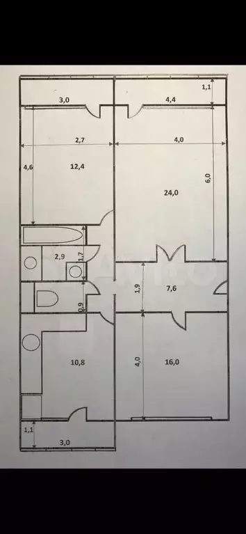 3-к. квартира, 77 м, 2/9 эт. - Фото 0