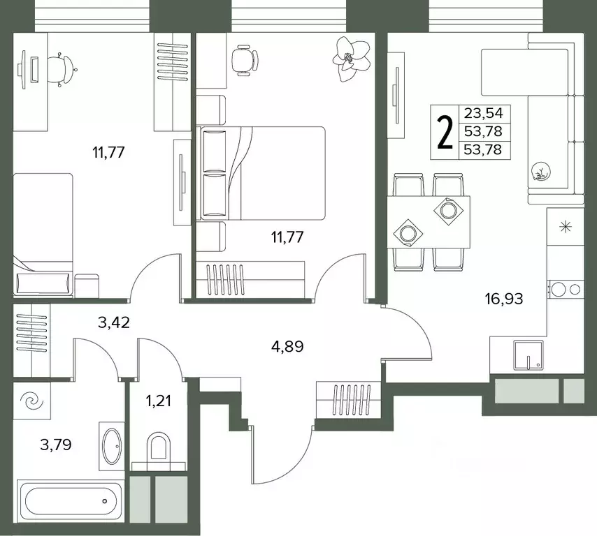 3-к кв. Московская область, Серпухов  (53.78 м) - Фото 1
