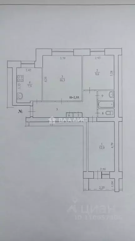 3-к кв. Волгоградская область, Волгоград ул. Генерала Штеменко, 66 ... - Фото 2