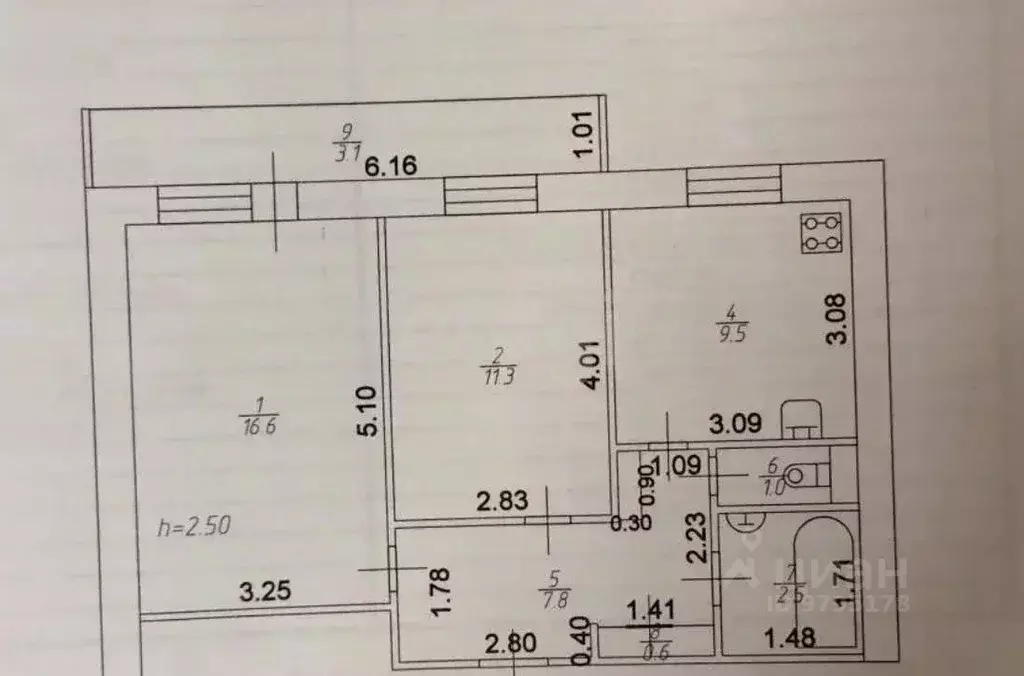2-к кв. Татарстан, Казань ул. Рихарда Зорге, 84 (50.0 м) - Фото 2