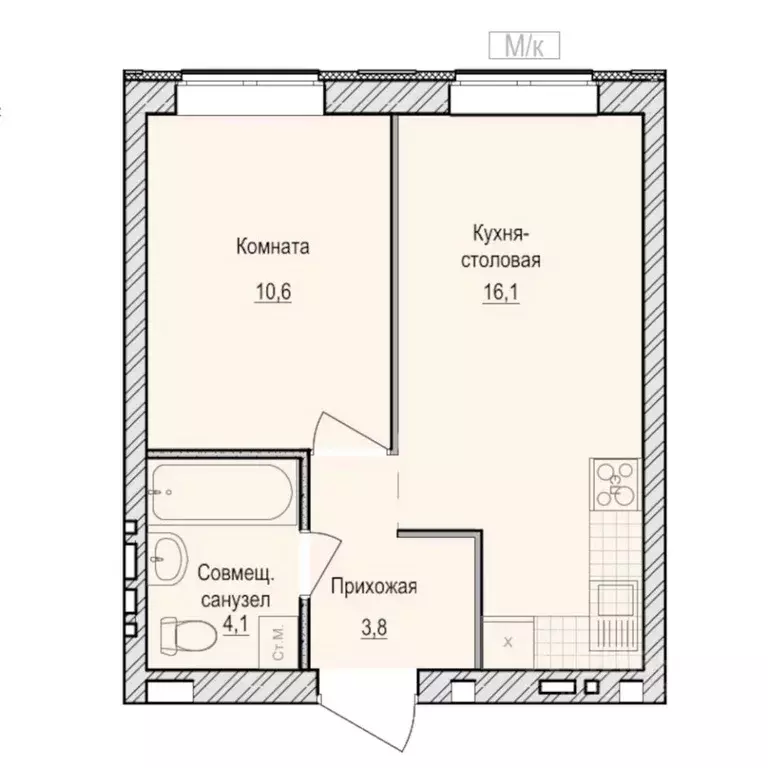 1-к кв. Удмуртия, Завьяловский район, с. Первомайский Санвилл жилой ... - Фото 0