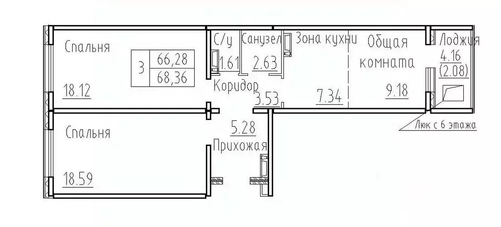 3-к кв. Новосибирская область, Новосибирский район, Мичуринский ... - Фото 0