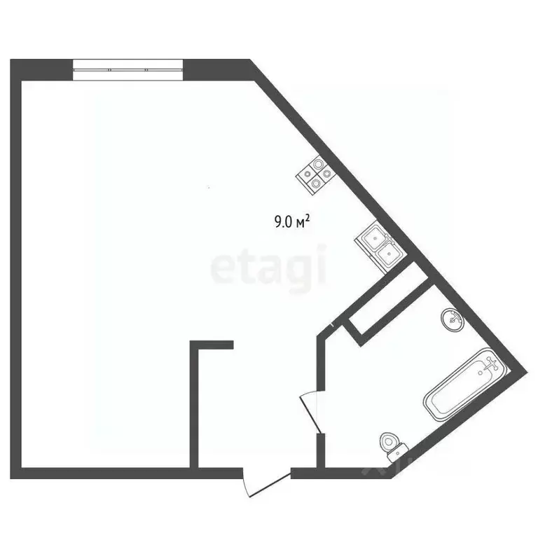 Студия Тюменская область, Тюмень ул. Первооткрывателей, 10 (38.1 м) - Фото 1