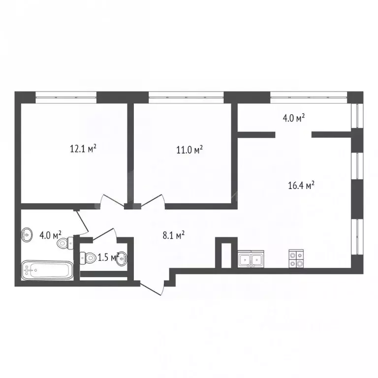 2-к кв. Тюменская область, Тюмень ул. Виктора Тимофеева, 10 (57.1 м) - Фото 2