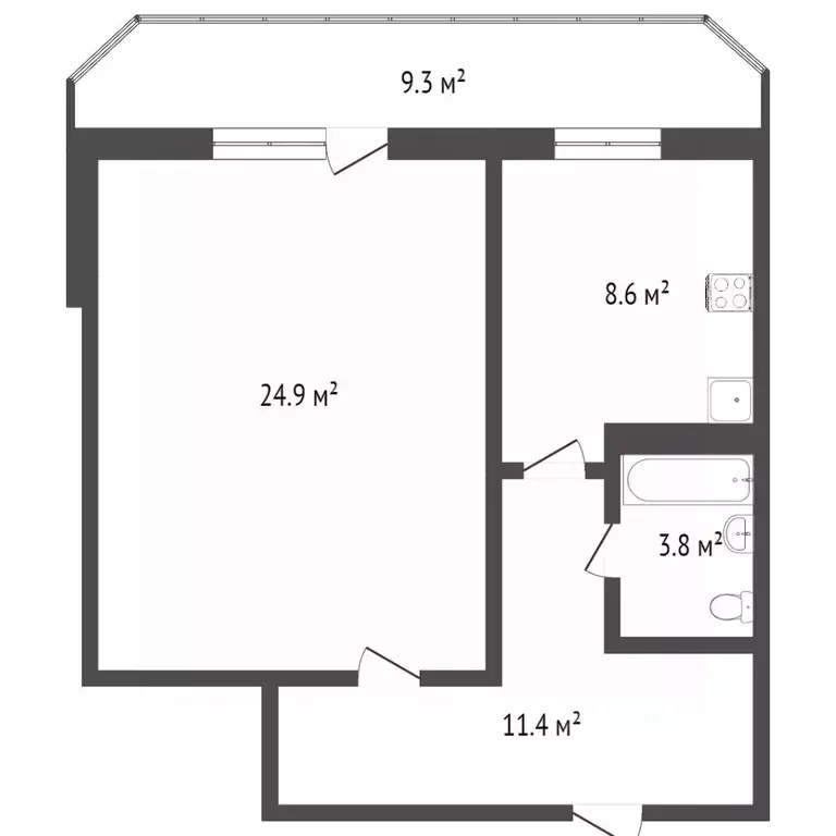 1-к кв. Тюменская область, Тюмень Депутатская ул., 110 (59.0 м) - Фото 1