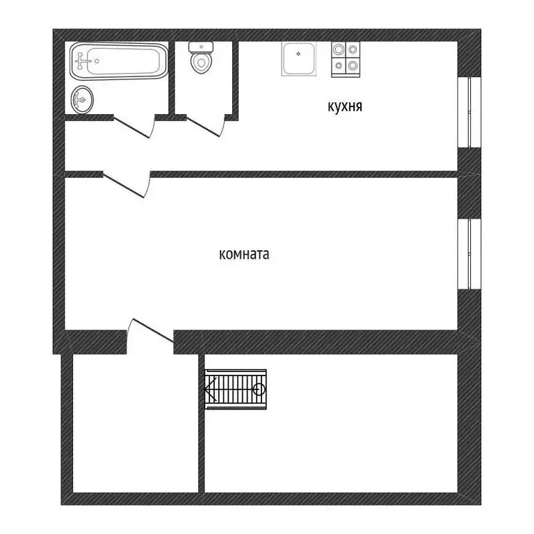 1-комнатная квартира: Кириши, улица Декабристов Бестужевых, 27 (46.4 ... - Фото 1