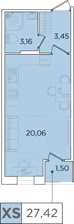 Студия Санкт-Петербург Планерная ул., 87к1 (27.5 м) - Фото 0