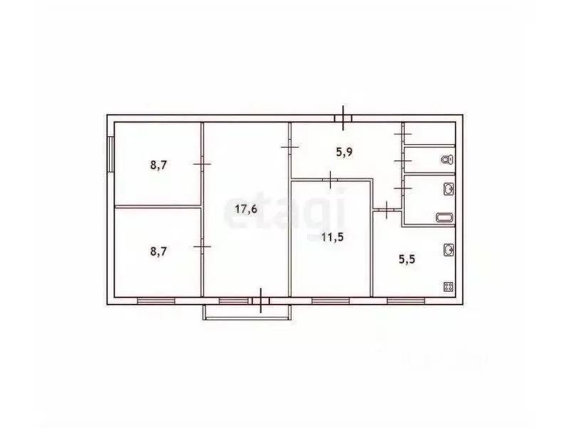 3-к кв. Саратовская область, Саратов ул. 2-я Степная, 10 (55.0 м) - Фото 1