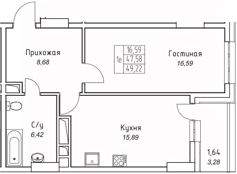 1-к кв. Саха (Якутия), Якутск 11-й кв-л,  (49.22 м) - Фото 1