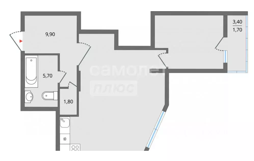 2-к кв. Липецкая область, Липецк 6-й мкр,  (66.7 м) - Фото 2